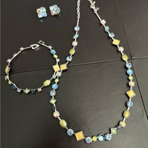 Lia Sophia Blue and Yellow Necklace Set